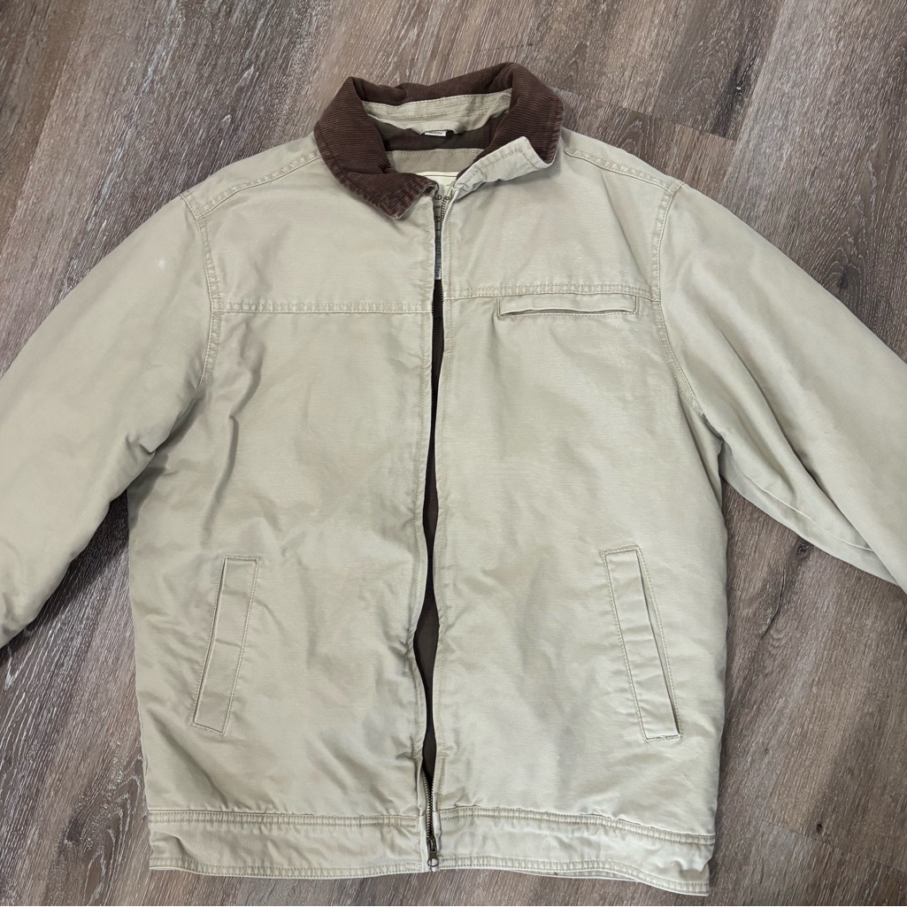 Duck Head Light Tan Jacket With Brown Collar
